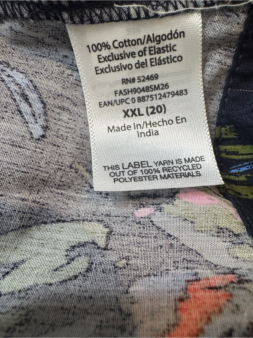 NWT Free Assembly Navy Floral Smocked Puff Sleeve Mini Dress XXL (20) 100% Cotto - Picture 10 of 10